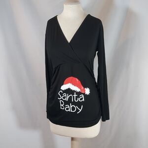 BBHoping Women Christmas Santa Baby Maternity Shirt Size XL
